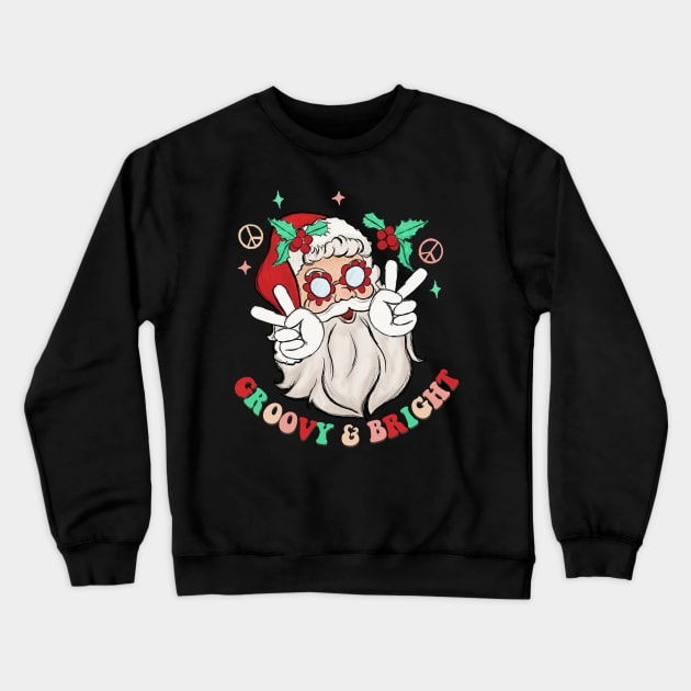 Groovy and Bright Santa Crewneck Sweatshirt by Nova Studio Designs
